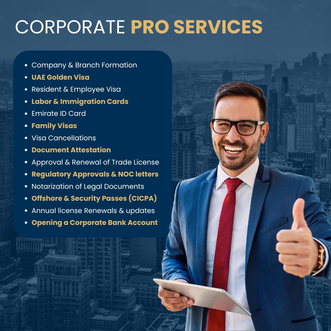 Corporate Companies PRO Services In Dubai UAE